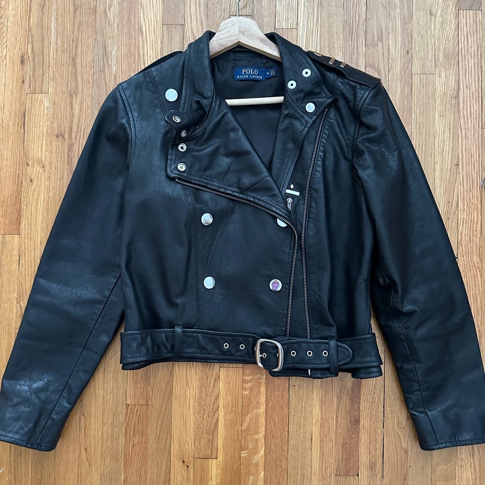 Ralph Lauren leather jacket black size M